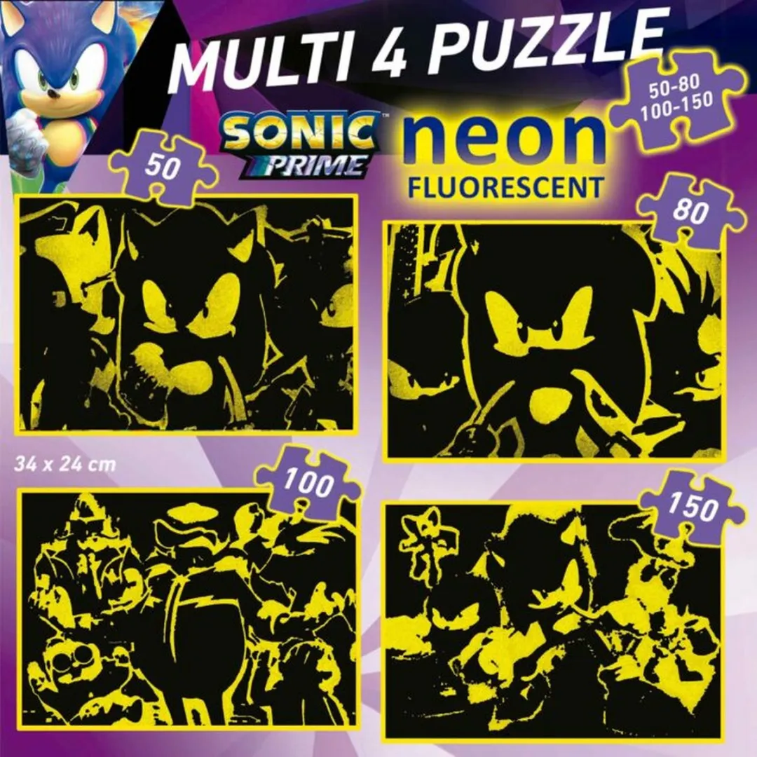 Educa Sonic Neon 4-in-1 Puzzel