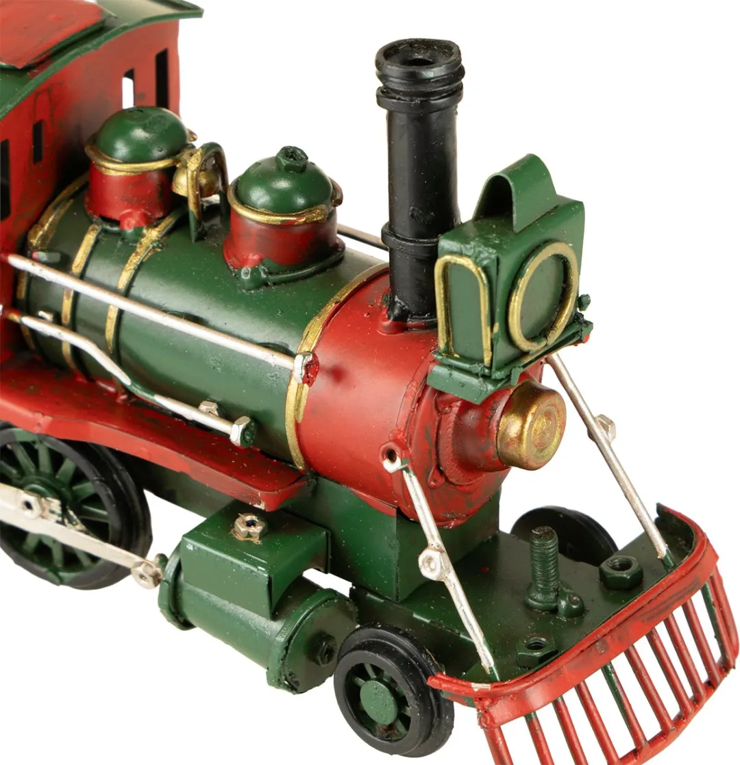 Kaemingk Kersttrein met dennenlocomotief - 20cm - Kerstgroen