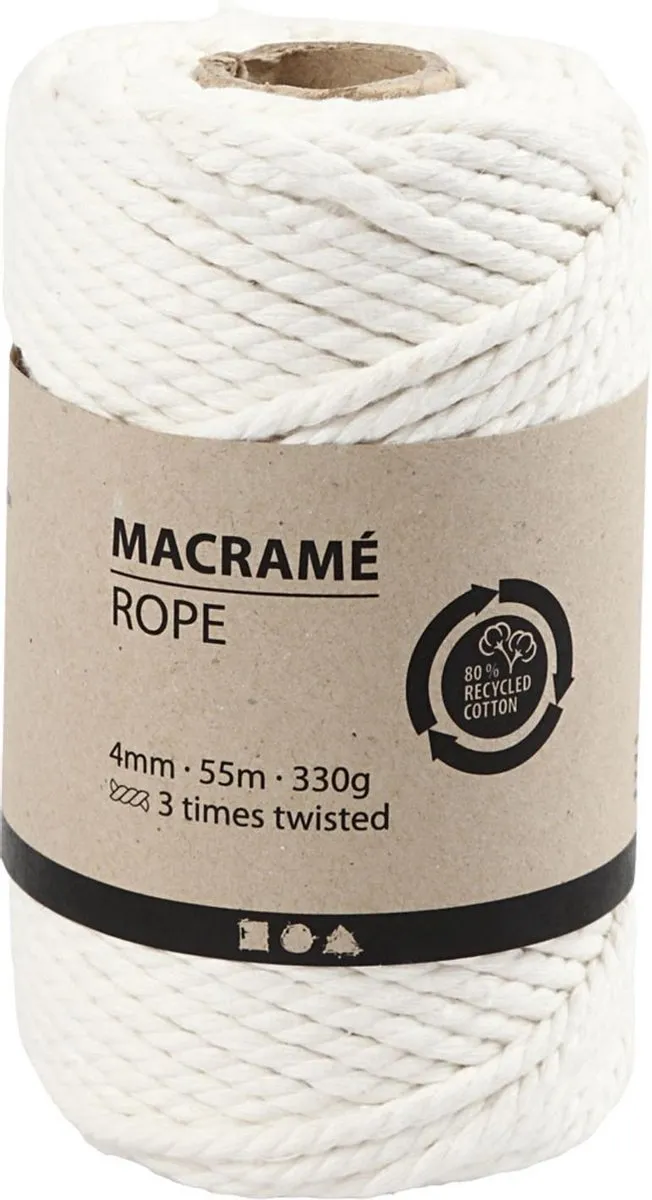 Creativ Company Macramékoord 4mm 55m Off-White