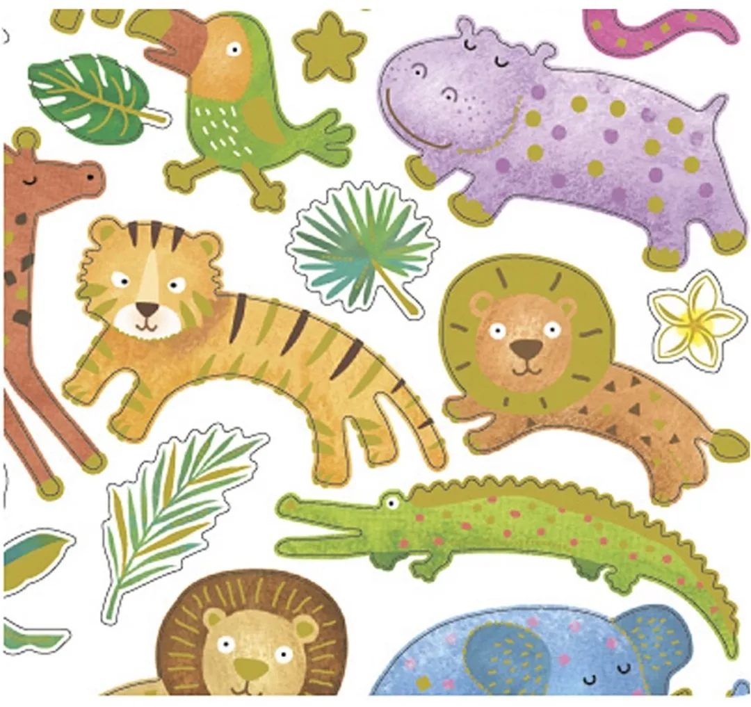 Creativ Company Wilde Dieren Stickers Safari Thema - 15x16,5cm - Multi