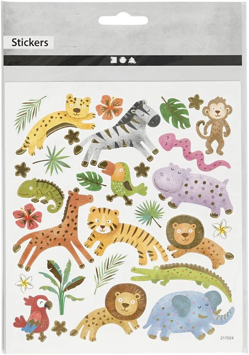 Creativ Company Wilde Dieren Stickers Safari Thema - 15x16,5cm - Multi