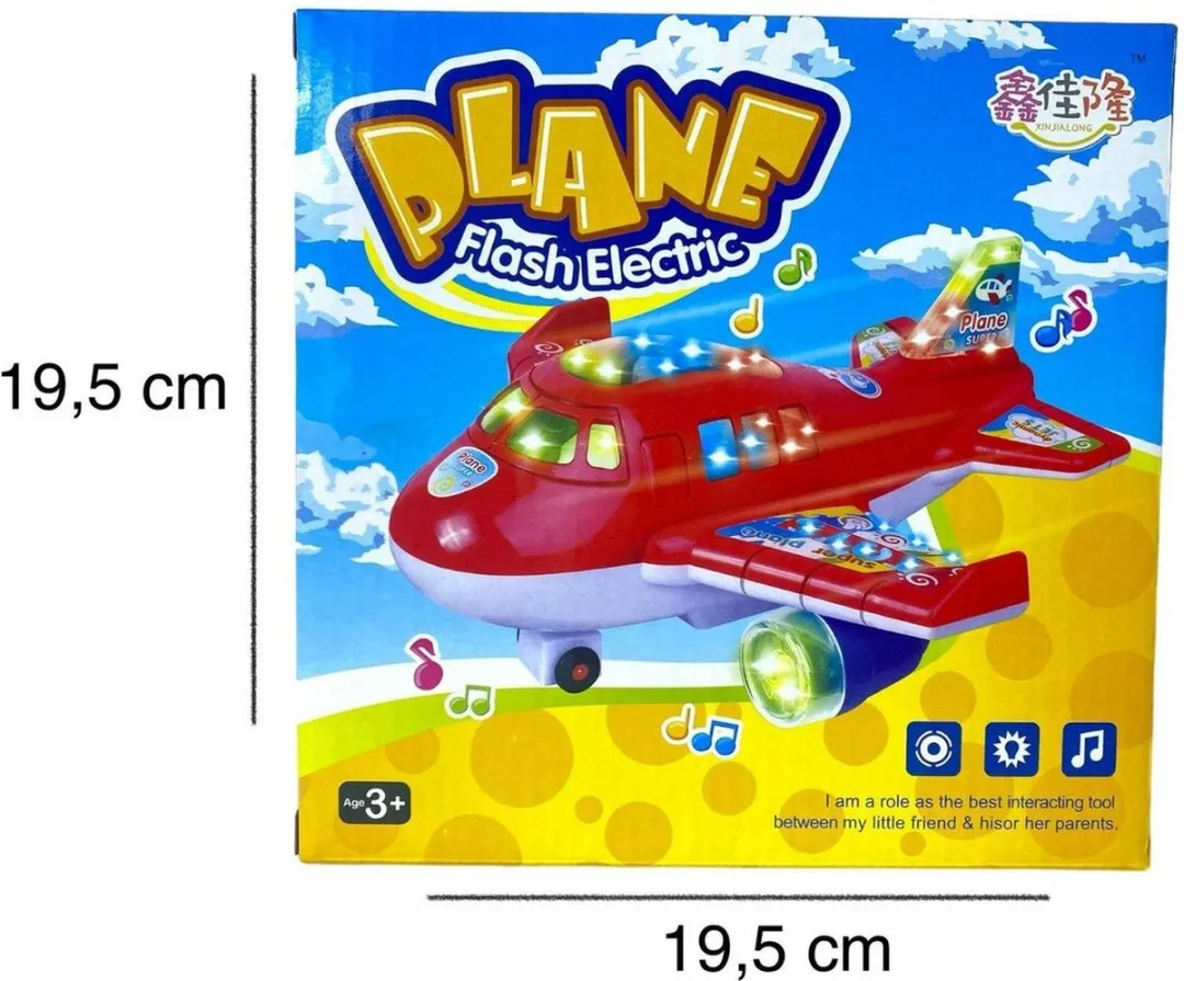 Vliegtuig - Super Aircraft - licht en geluid (incl. batterijen) 20CM