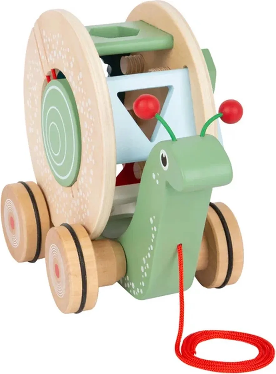 Small Foot Houten Trekfiguur Vormenstoof Slak - 6-delig - Meerkleurig
