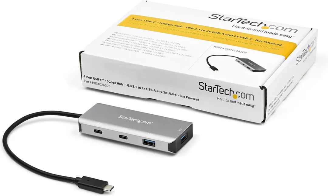 Startech HB31C2A2CB USB-Hub - Zwart/Grijs
