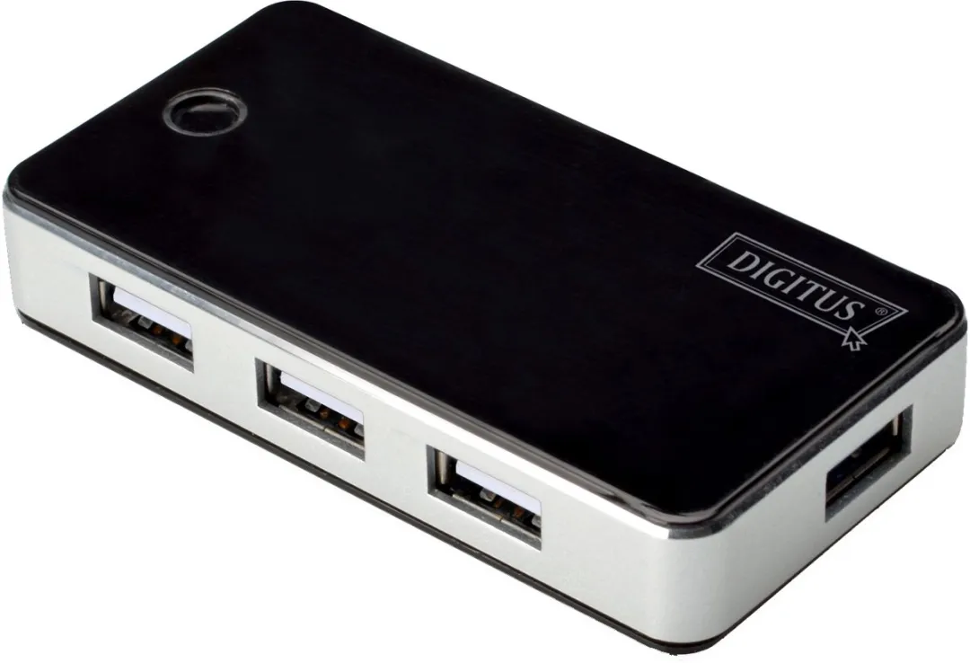Digitus DA-70222 USB 2.0 Hub 7 Poorten - Zwart/Zilver