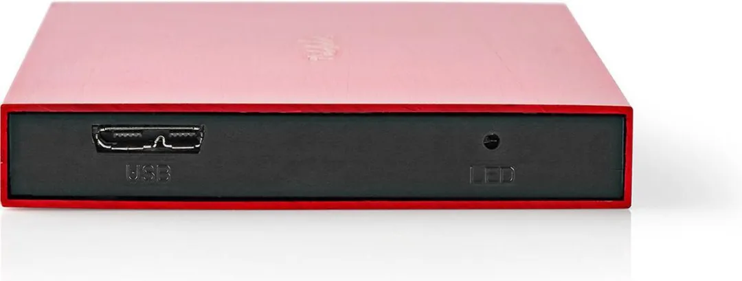 Nedis HDDE25310RD 2.5" SATA HDD Behuizing - USB 3.2 Gen1 - Rood