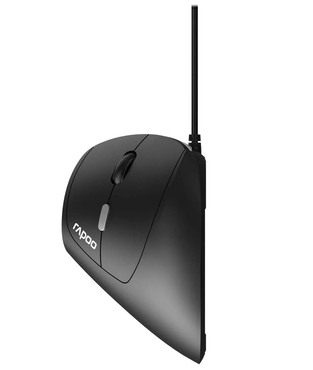 Rapoo EV200 Bedrade Ergonomische Muis - Zwart - afbeelding 2 van 4
