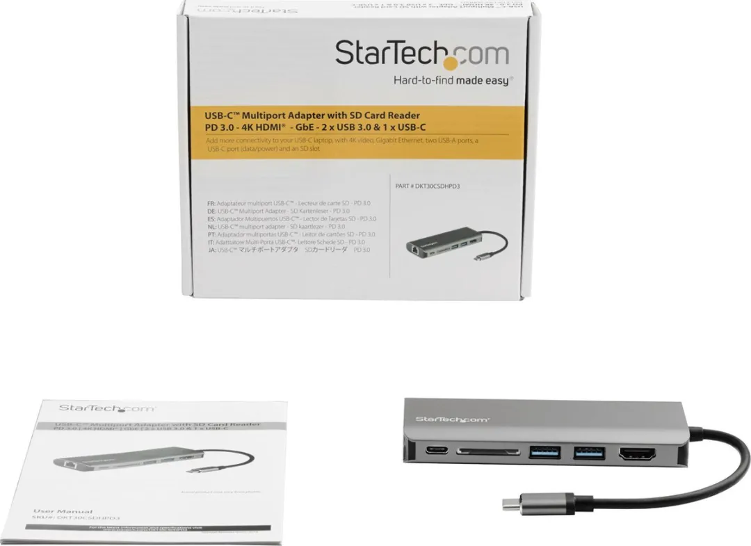 Startech DKT30CSDHPD3 USB-C Dockstation 4K - 3x USB 3.0 - Zwart - afbeelding 6 van 6
