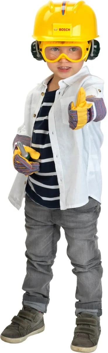 Klein Toys Bosch mini speelgoed helm - in grootte verstelbaar - geeft plezier geen bescherming - geel