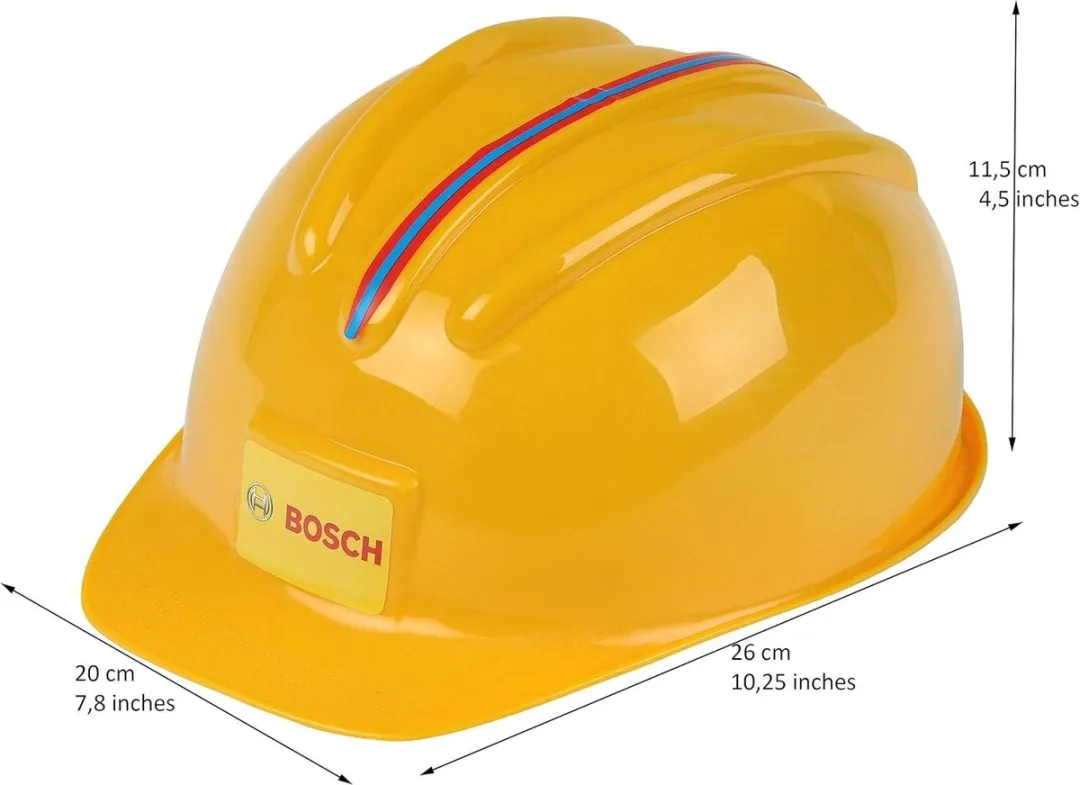 Klein Toys Bosch mini speelgoed helm - in grootte verstelbaar - geeft plezier geen bescherming - geel