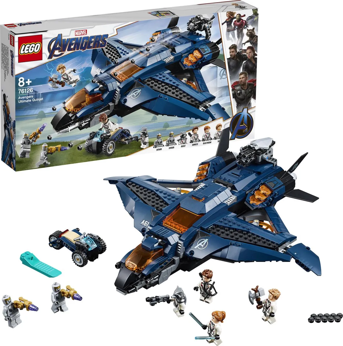 LEGO Marvel Avengers Quinjet 76126 - 838 Stukken - 6 Minifiguren