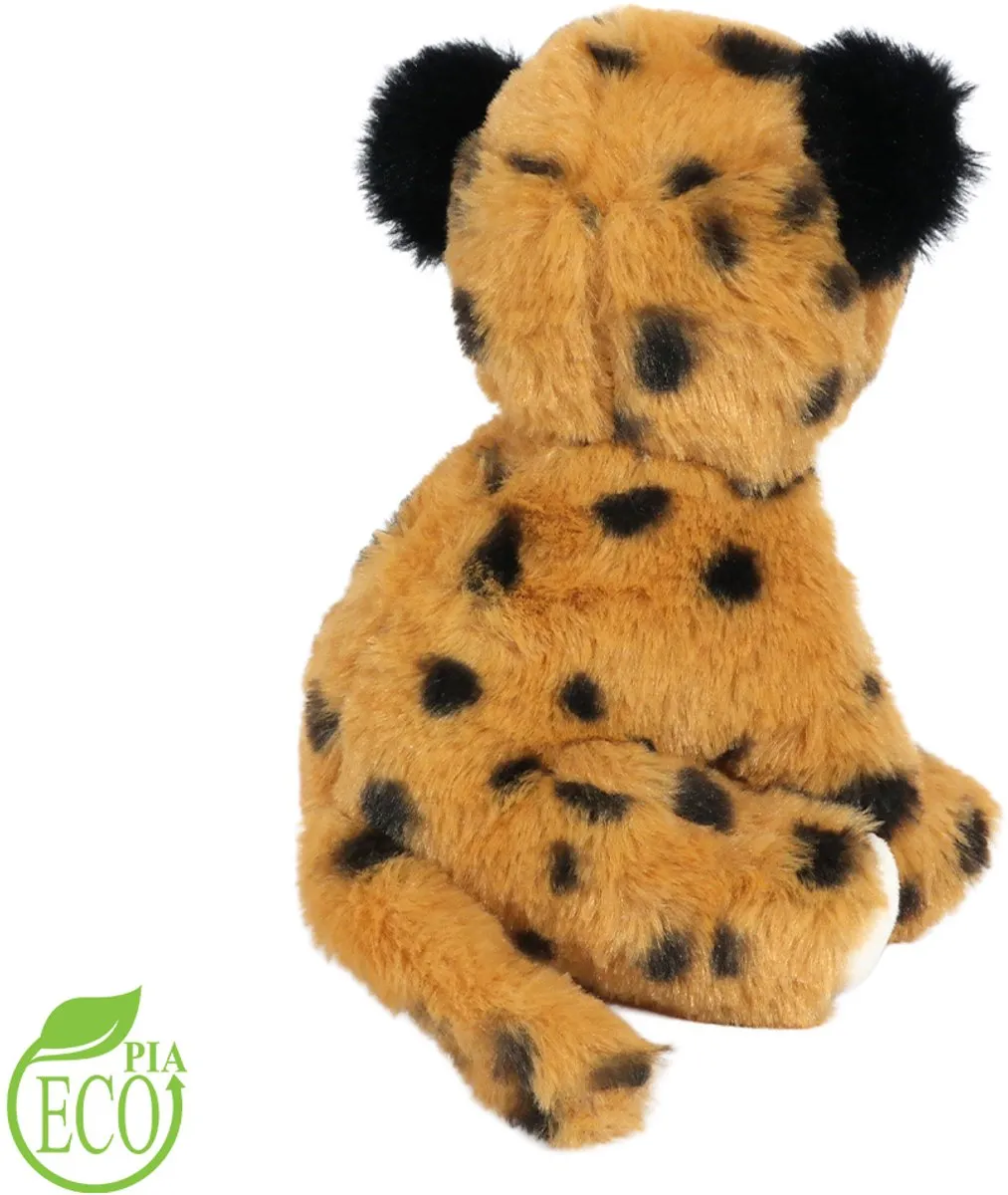 PIA Soft Toys Eco Knuffel Cheeta - 20cm - Oranje/Zwart/Crème