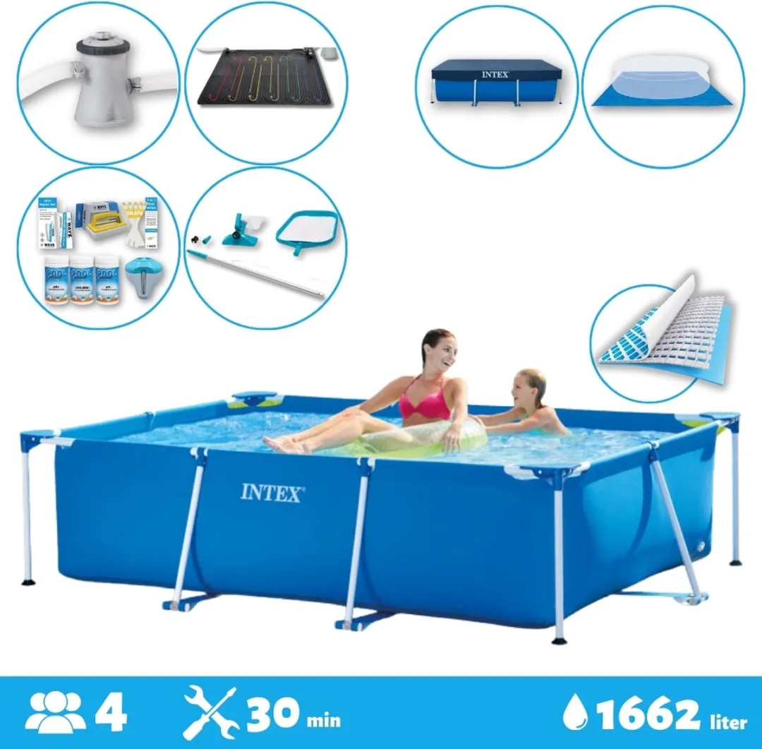 Intex Voordeelverpakking Rechthoekig Frame Zwembad 220x150x60cm