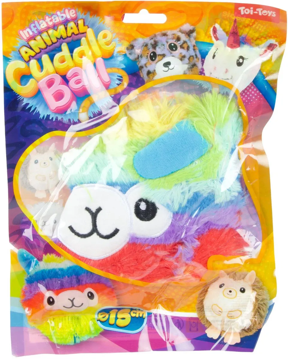 Toi-Toys Opblaas Knuffeldier Pluche 15cm - Multicolor