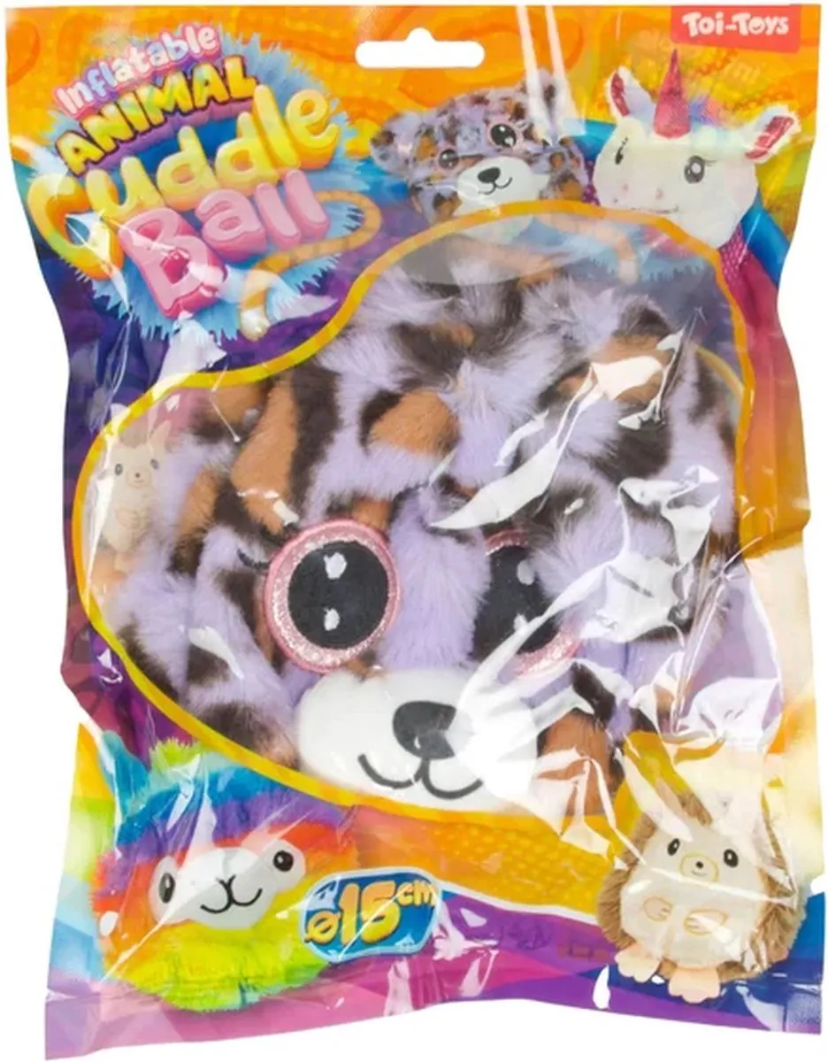 Toi-Toys Opblaas Knuffeldier Pluche 15cm - Multicolor