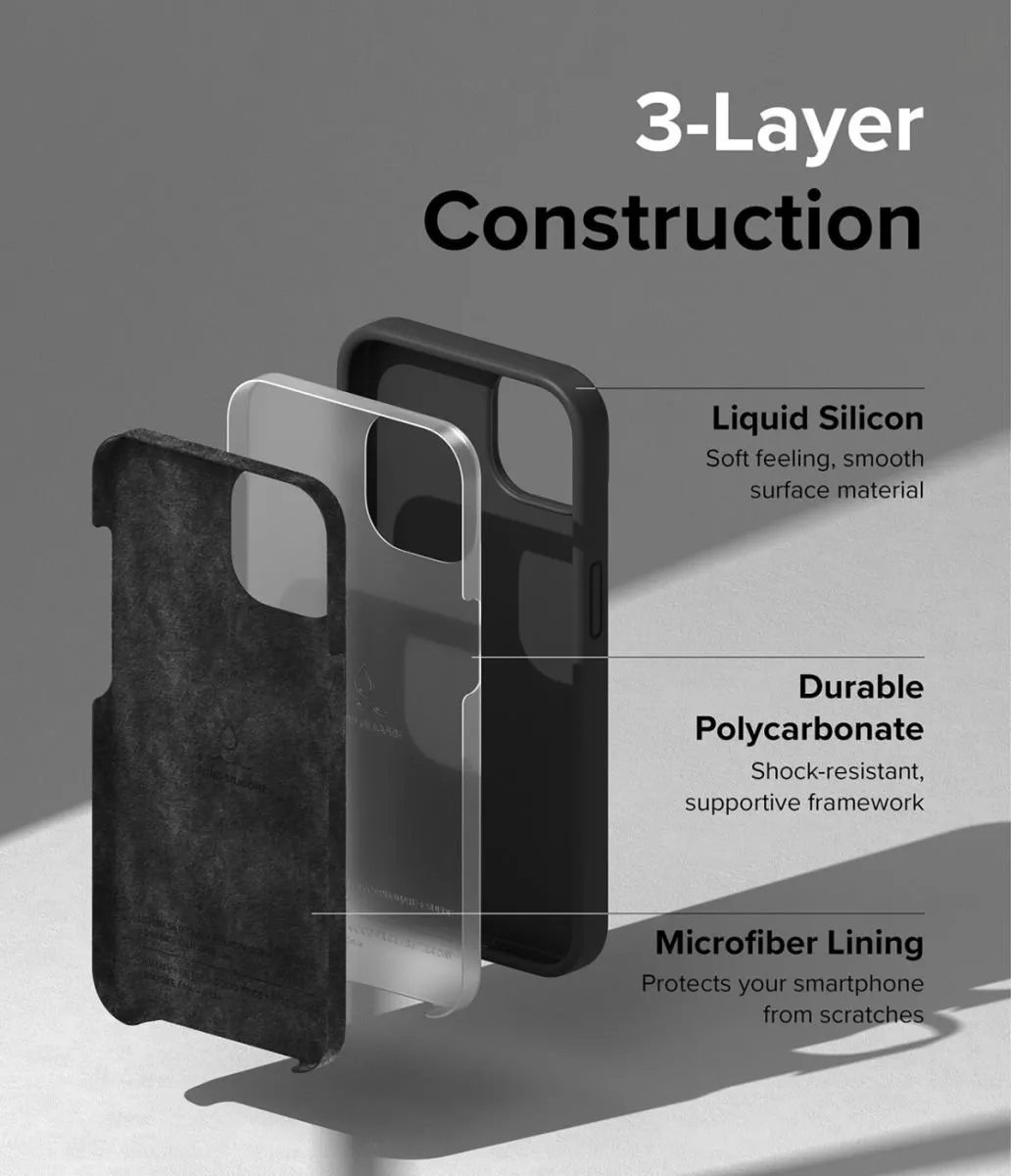 Ringke Silicone Hoesje iPhone 14 - Zwart - afbeelding 6 van 6