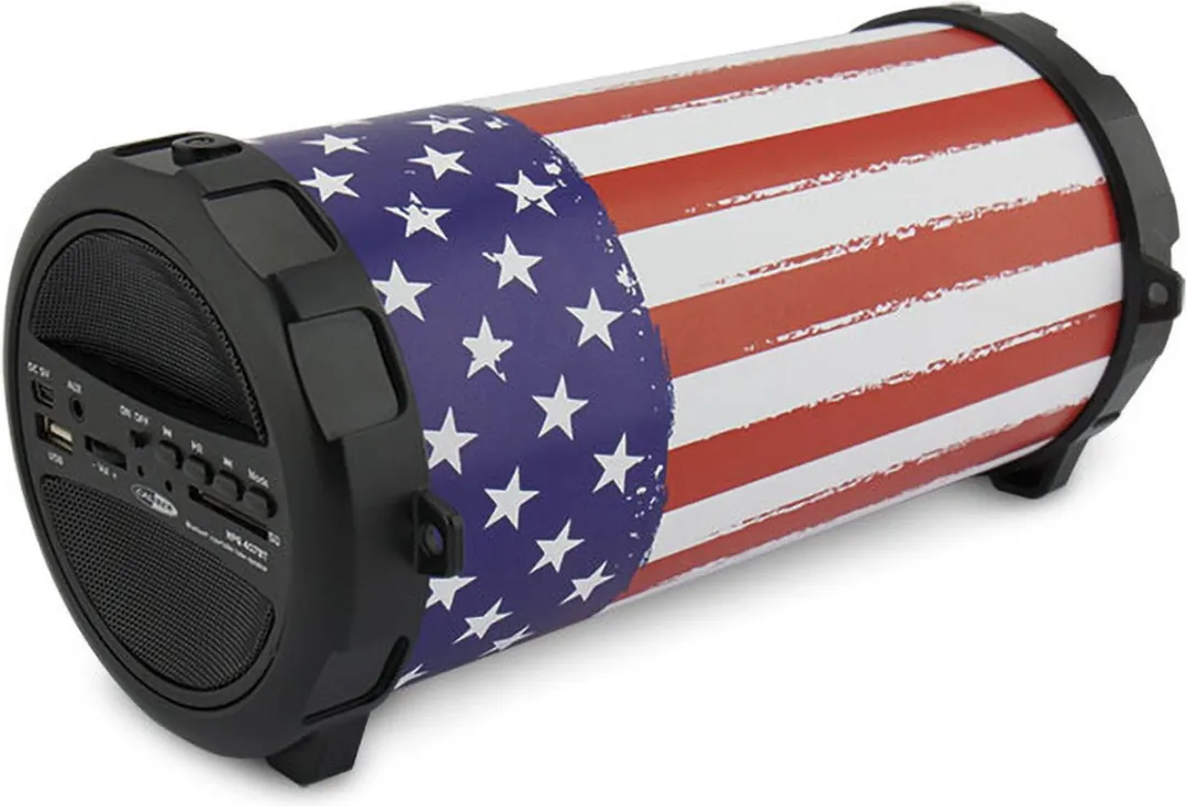 Caliber Bluetooth Speaker - Draagbare Speaker met Bluetooth, USB, SD en AUX 8 Uur Speeltijd - USA print (HPG407BT-USA)