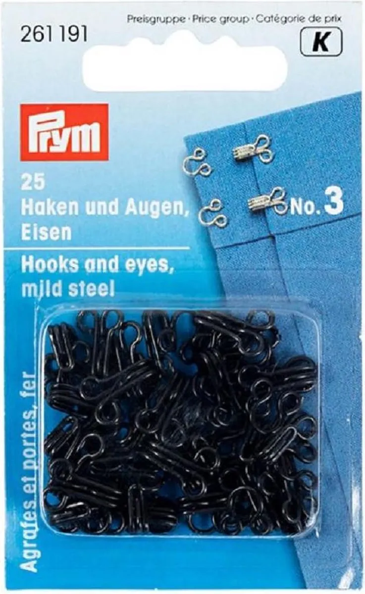 Prym Haken en Ogen IJzer 3 Zwart