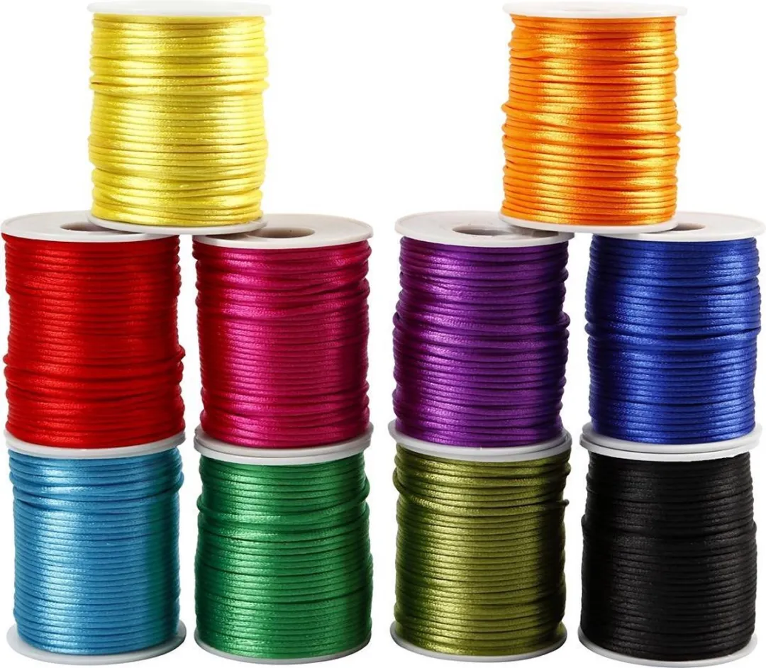 Creativ Company Satijnkoord Multikleur - 500m (10 stuks)