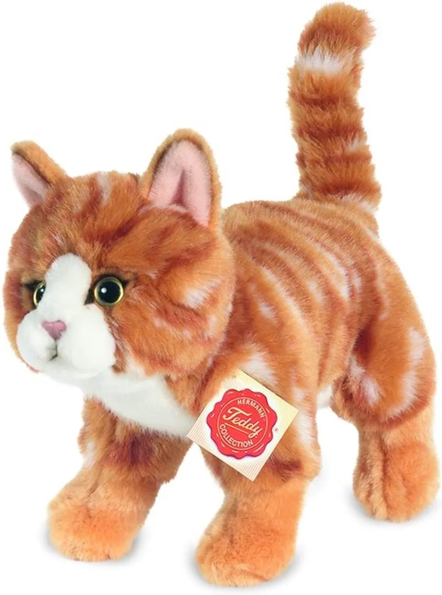 Teddy Hermann Knuffeldier Kat/Poes - 20cm - Rood