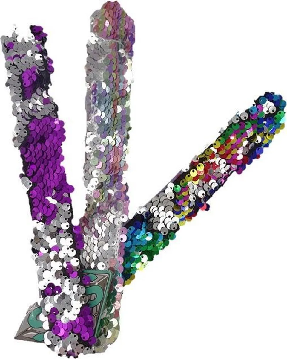 Klaparmbanden kinderen - Pailletten - Armbandjes voor meisjes - 22 x 3 cm - 6 stuks