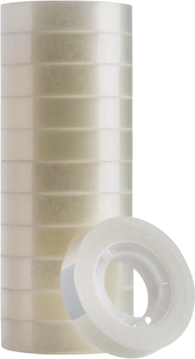 Quantore Transparant Plakband 12mm x 33m - 12 Stuks