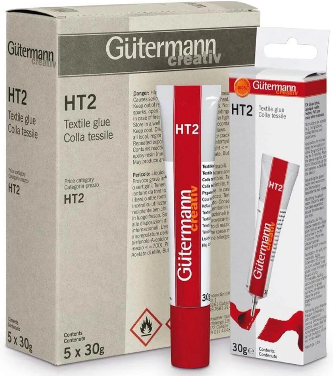 Gutermann HT2 Textiellijm 30g - 5 Tubes