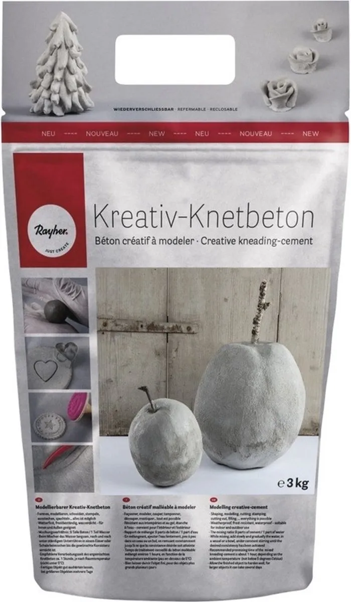 Rayher Creatief Betonklei Kneedbaar 6kg - Grijs