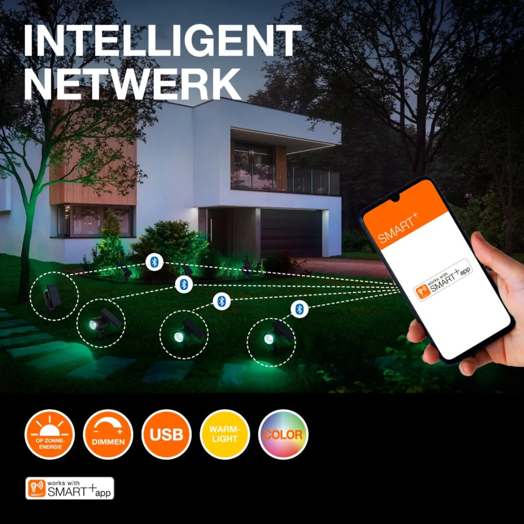 Osram SMART+ BT Solar Path Light RGB+TW - 6W - Zwart - afbeelding 6 van 6