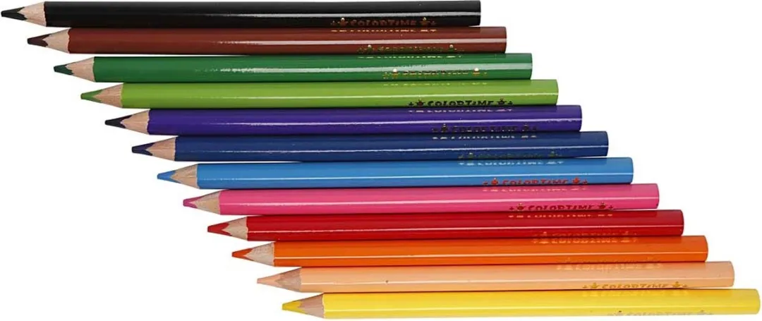 Colortime Jumbo Kleurpotloden 12 Stuks - 21 Kleuren