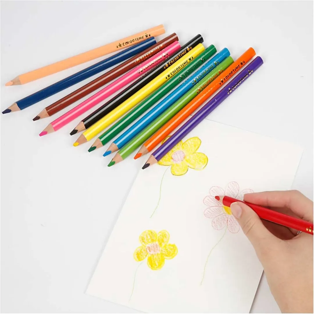 Colortime Jumbo Kleurpotloden 12 Stuks - 21 Kleuren