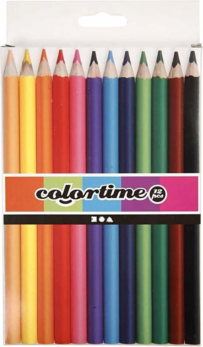 Colortime Jumbo Kleurpotloden 12 Stuks - 21 Kleuren