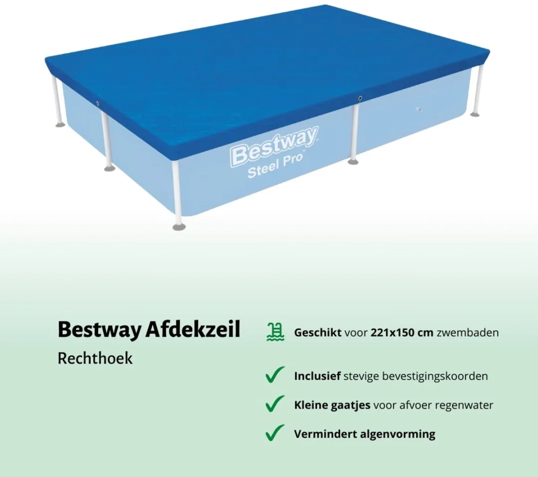 Bestway Zwembad 221x150x43cm - Blauw - 1.200L - Incl. filterpomp