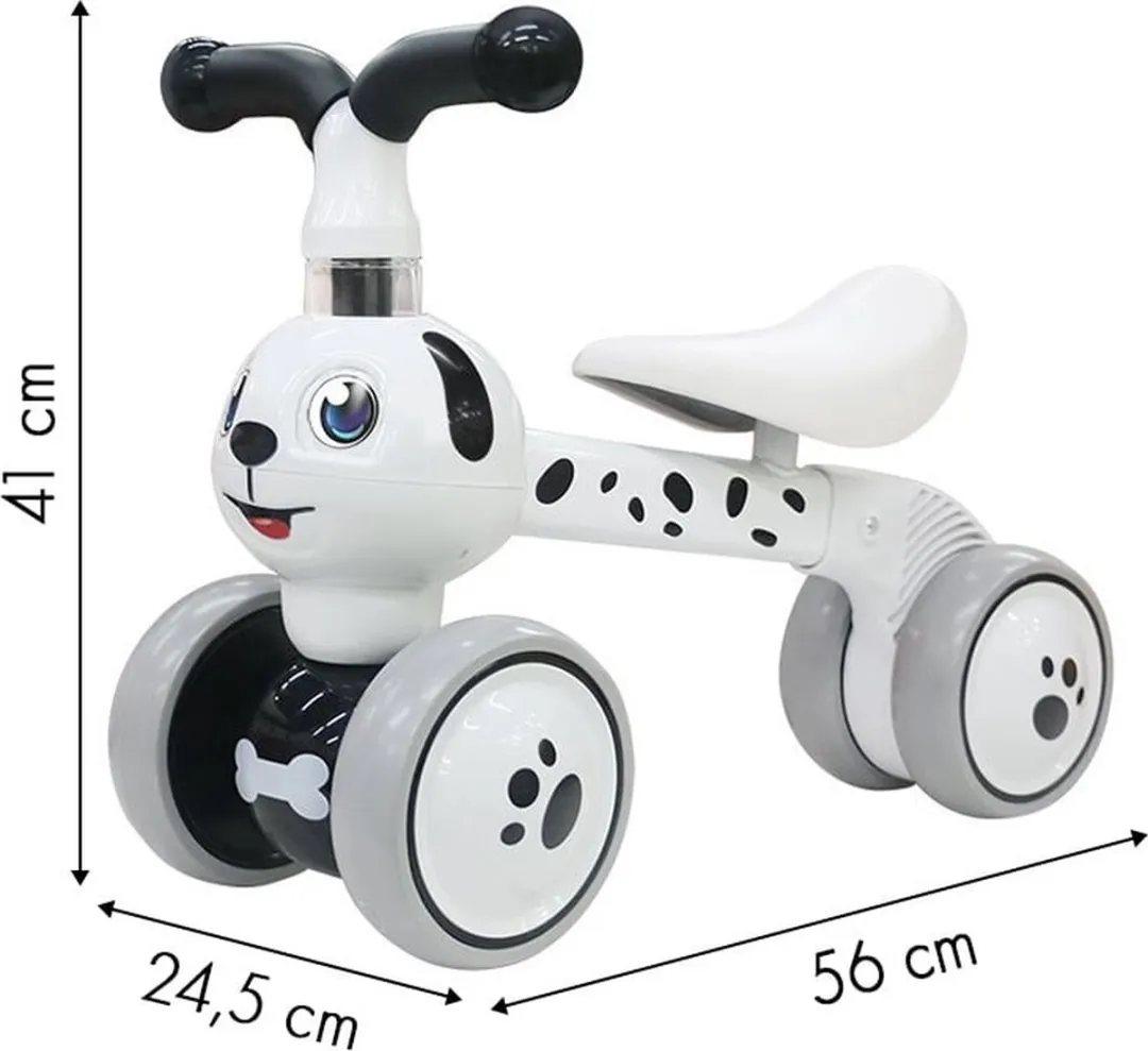 ECOTOYS Loopfiets Hond 10-36 maanden - 4 Wielen - Wit