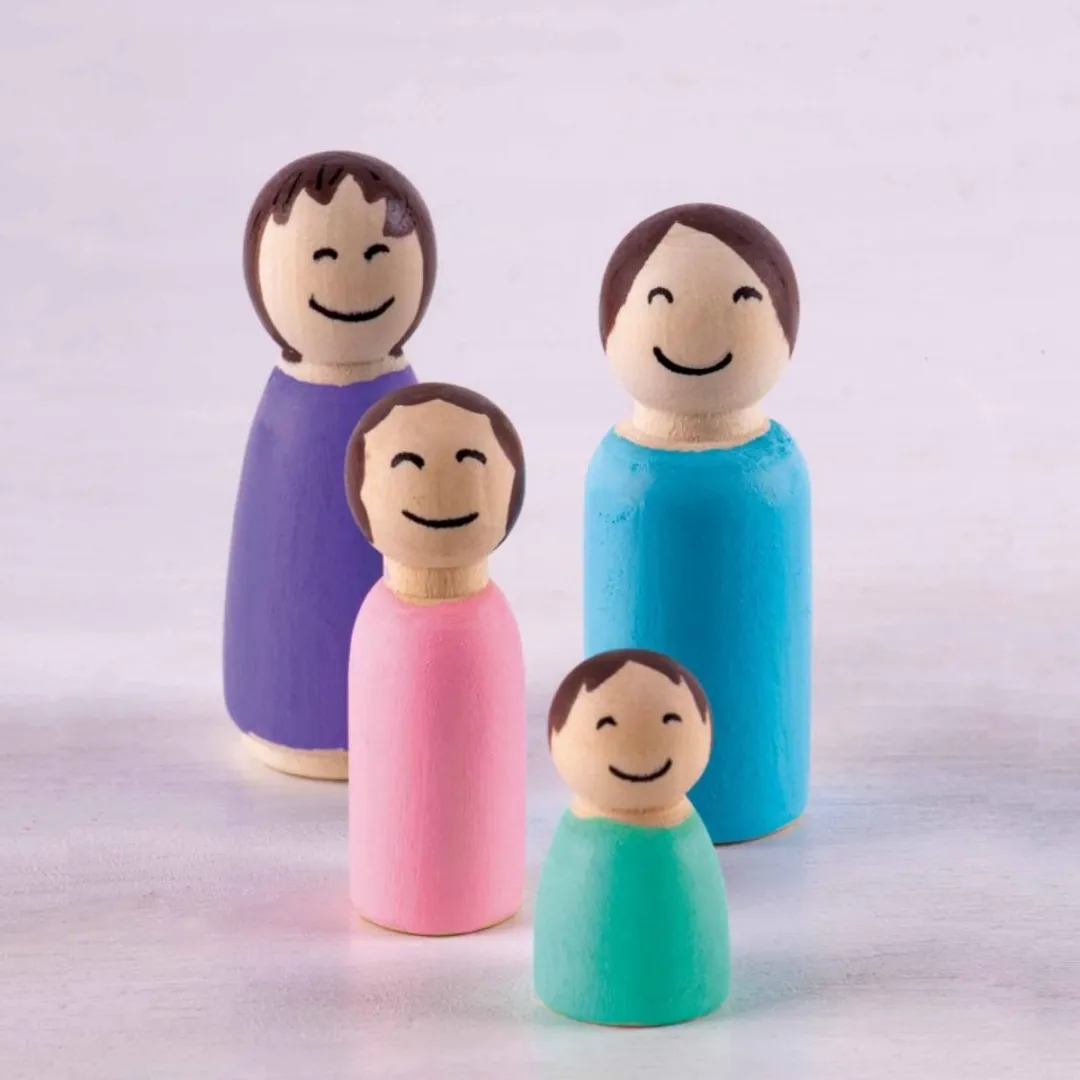 Apli Kids Houten Poppen Knutselset 48 Stuks - Multicolor