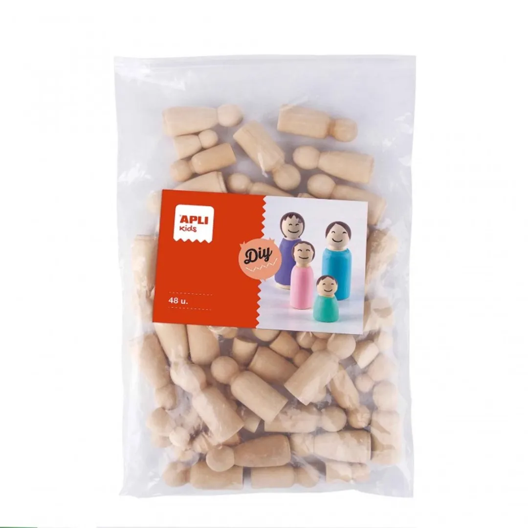 Apli Kids Houten Poppen Knutselset 48 Stuks
