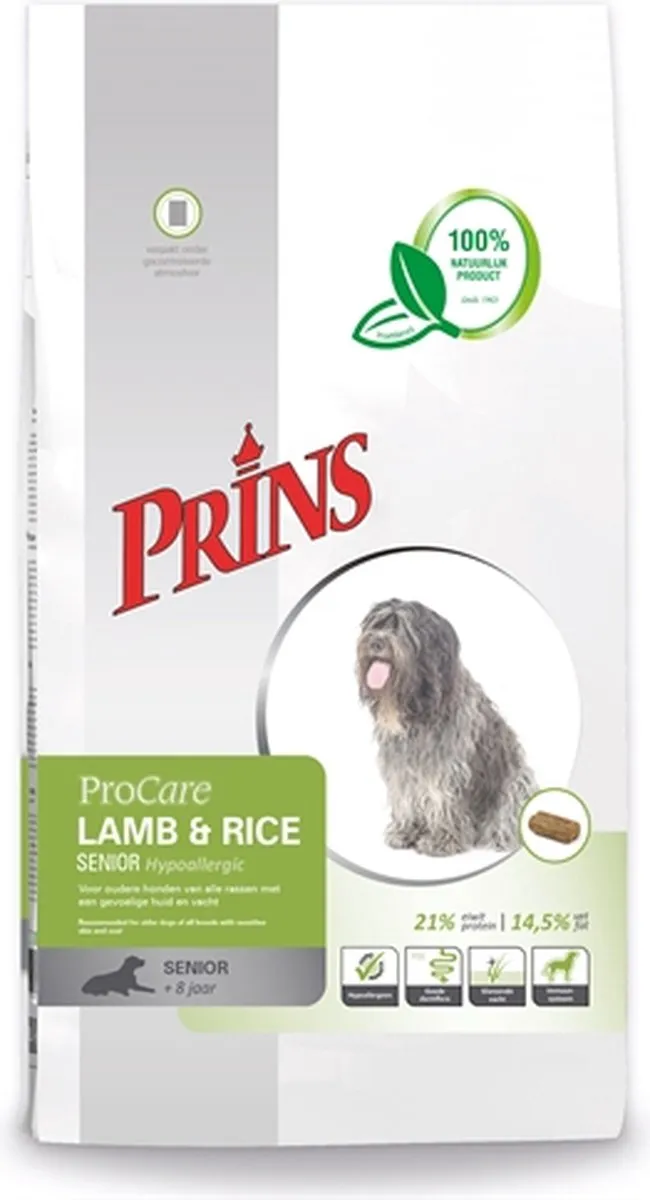 Prins ProCare Lam & Rijst Hypoallergisch Senior 15kg
