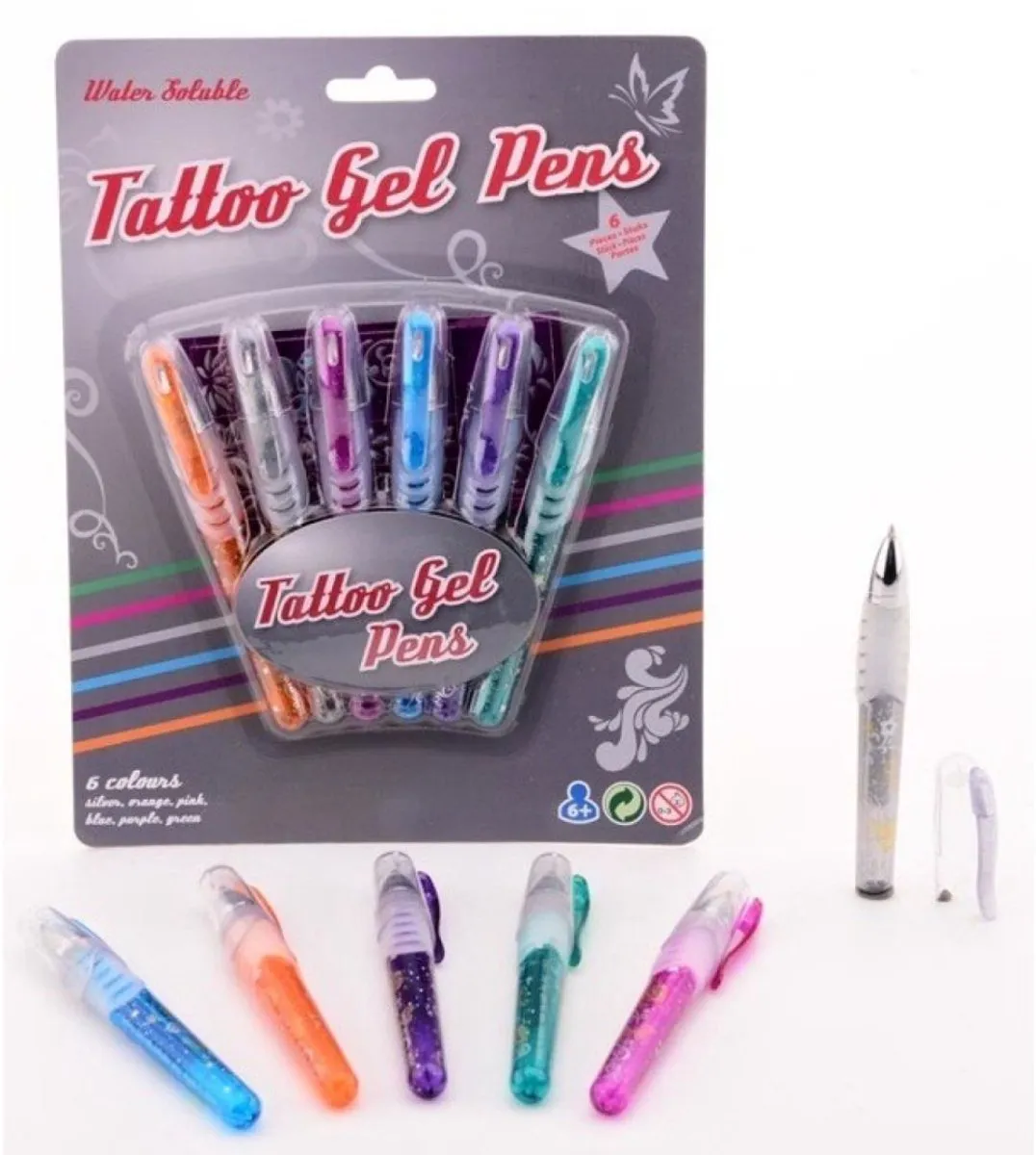 Johntoy Tattoo Glittergel Pennen