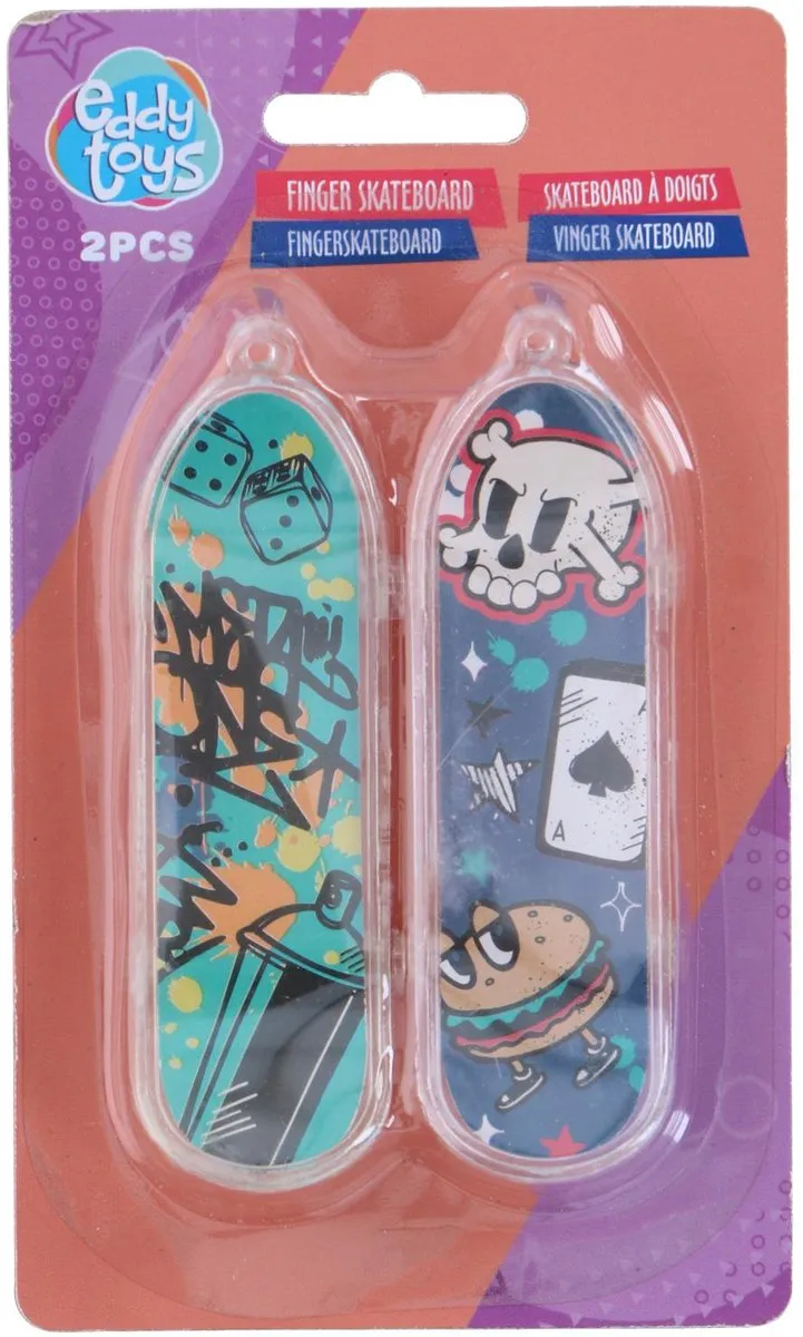 Eddy Toys Vingerskateboard Set 2 Stuks - Zwart