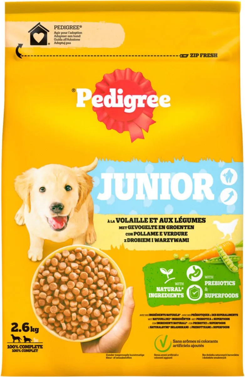 Pedigree Junior Puppyvoer Kip Rijst 2.6kg