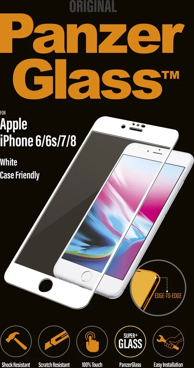 PanzerGlass iPhone 6/6s Screenprotector - Wit - afbeelding 2 van 6