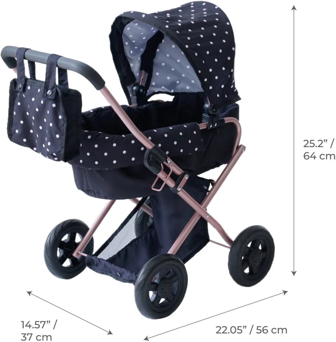 Teamson Kids Klassiek Poppenwagen TD-13411A - Zwart