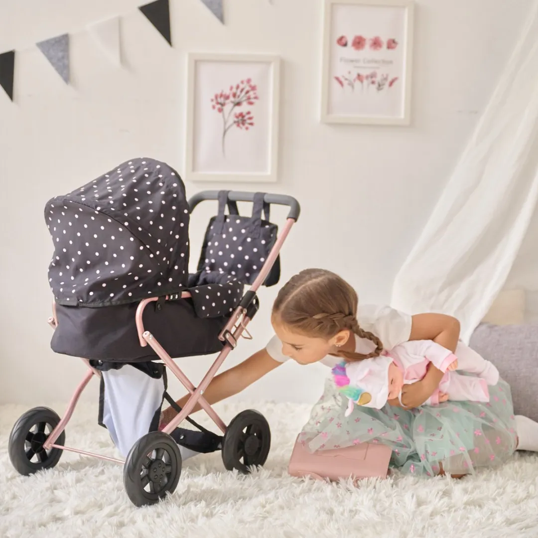 Teamson Kids Klassiek Poppenwagen TD-13411A - Zwart