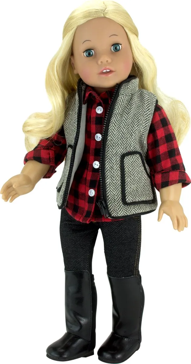 Sophia's by Teamson Kids Poppenkledingset DRCSL-HV2-UPC - Rood/Zwart