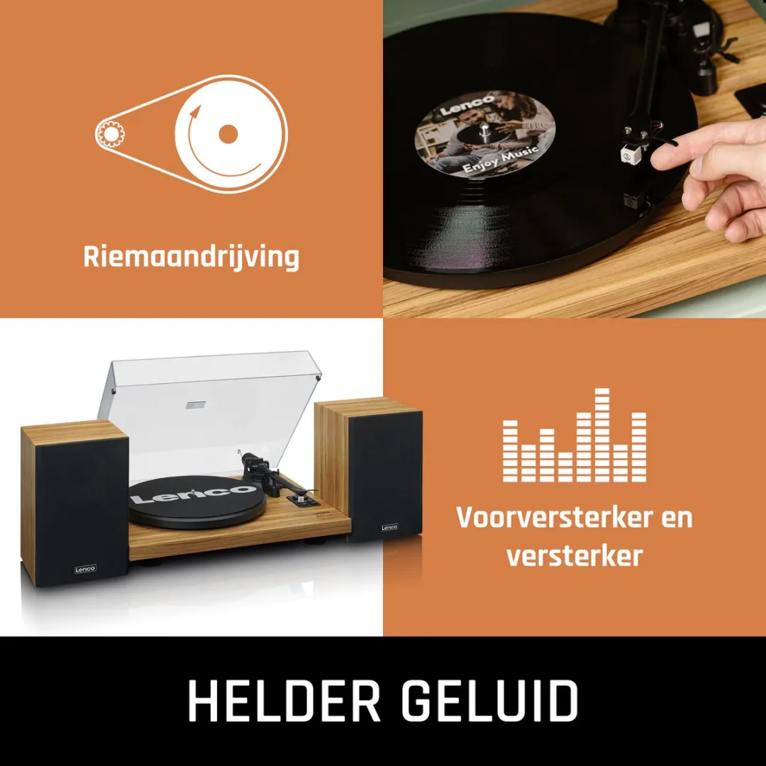 Lenco LS-500OK Platenspeler met Bluetooth - Walnoot - afbeelding 6 van 6