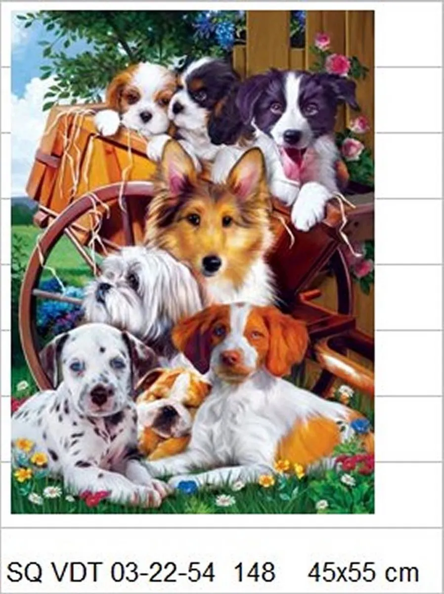VDTOYS Diamond Painting VDTB148 - Groot formaat 45x55cm - Dog Event