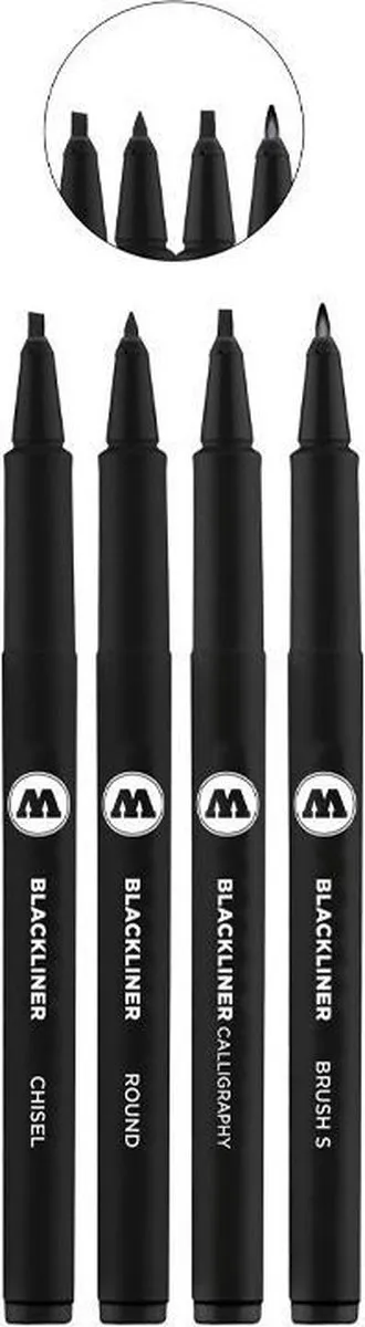 Molotow Blackliner Set 4 Stuks - Zwart