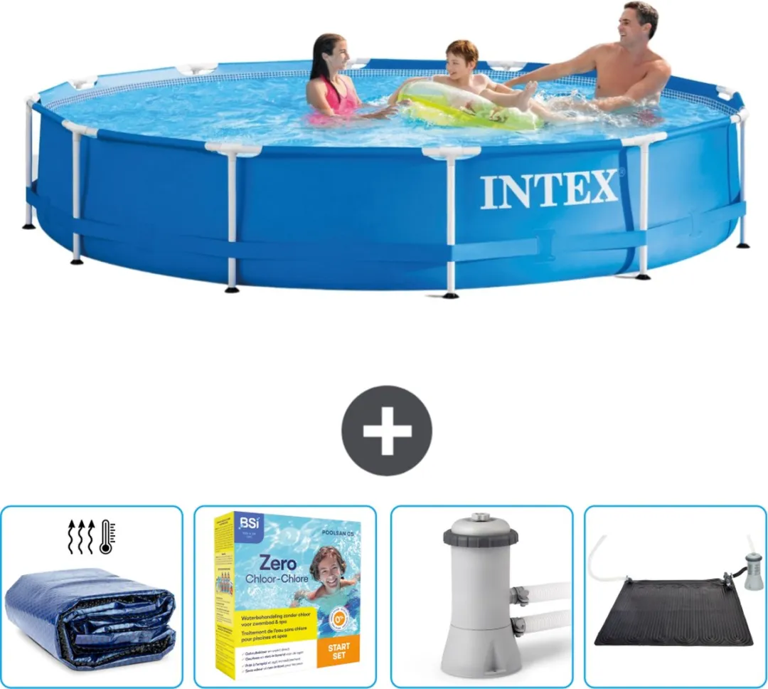 Intex 28210NP-Blauw Rond Frame Zwembad 366x76cm - Blauw