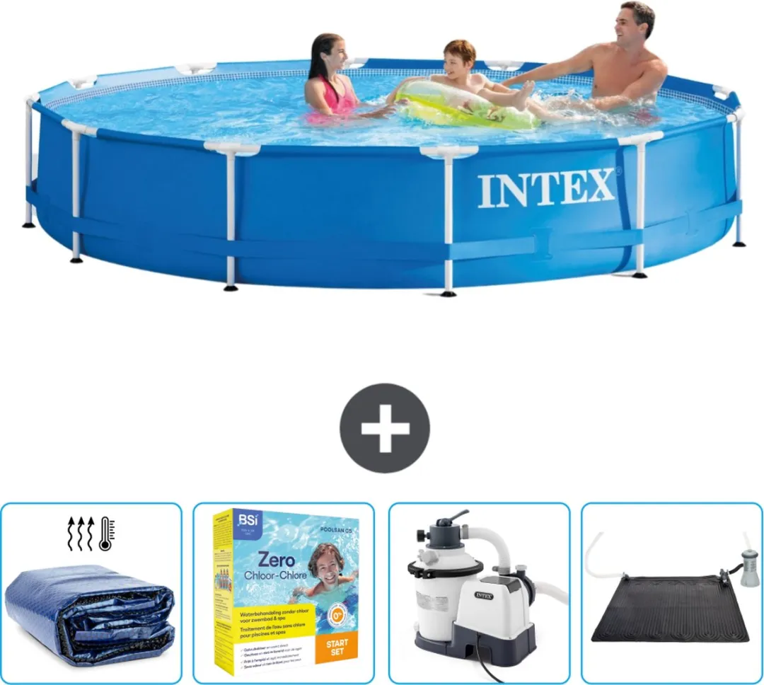 Intex 28210NP-Blauw Rond Frame Zwembad 366x76cm