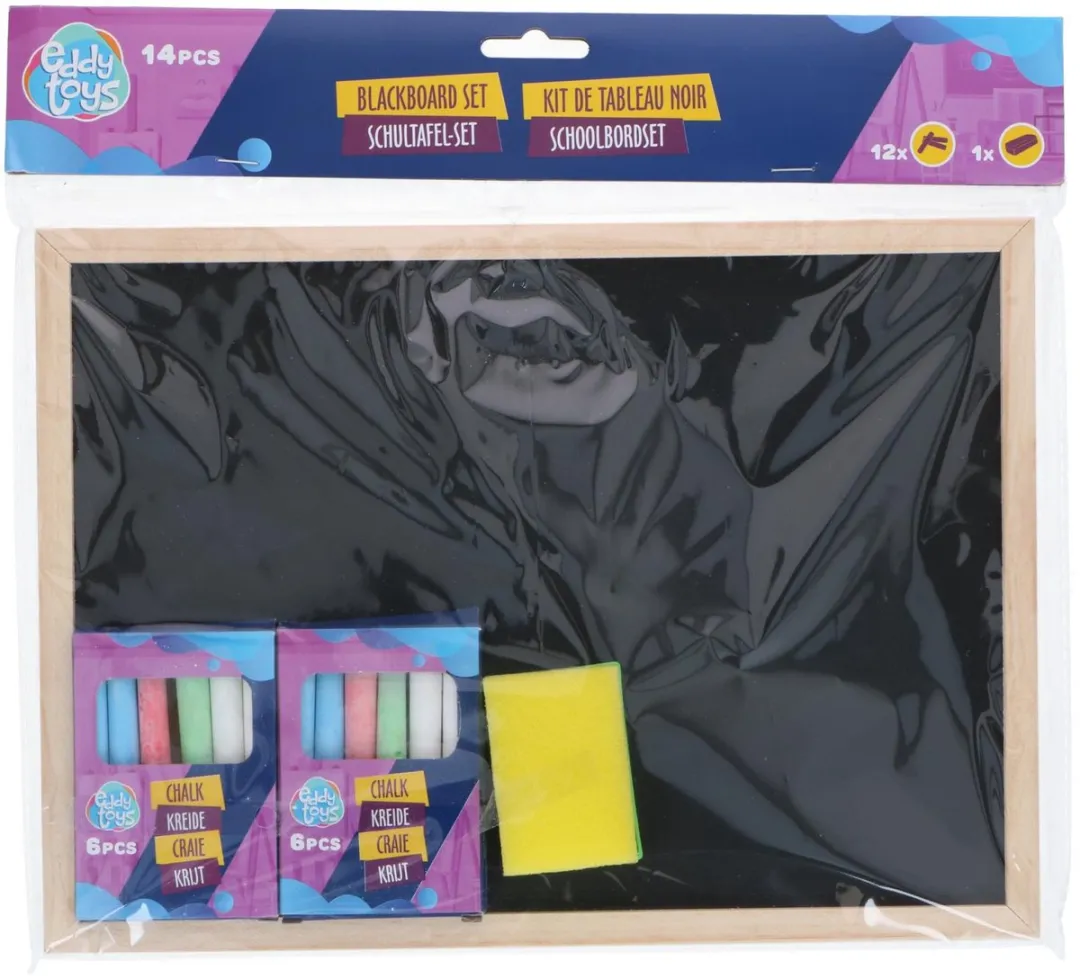 Eddy Toys Schoolbordset 14-delig - Zwart